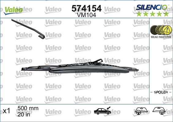 VALEO SILENCIO PERFORMANCE Ablaktörlő lapát 574154_VALEO